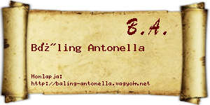 Báling Antonella névjegykártya